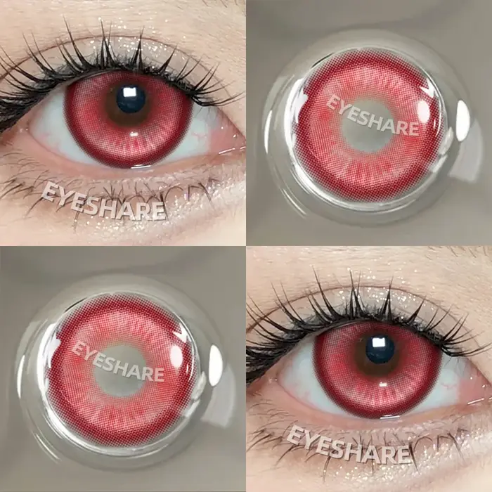 AMARA 1 paire de lentilles de Contact Cosplay rouge pour les yeux