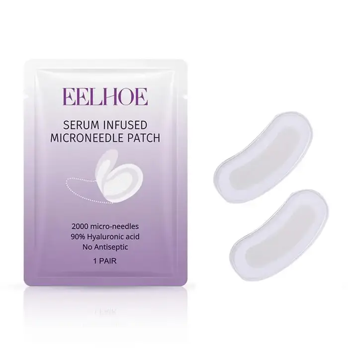 EELHOE Patch pour les yeux à micro-aiguilles solubles à l'acide hyaluronique, masque hydratant pour 