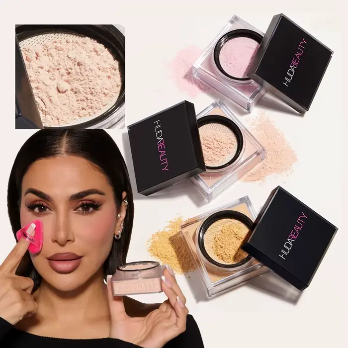 Huda Beauty poudre de réglage de cuisson en vrac longue durée contrôle de l'huile naturel visage mat imperméable