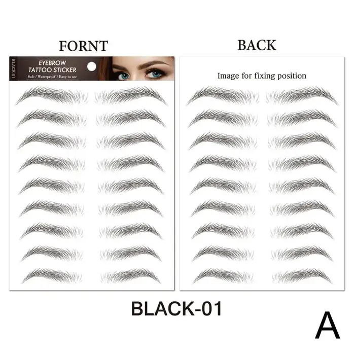Autocollants de sourcils ressemblant à des cheveux 6D, stickers de maquillage imperméables, longs et