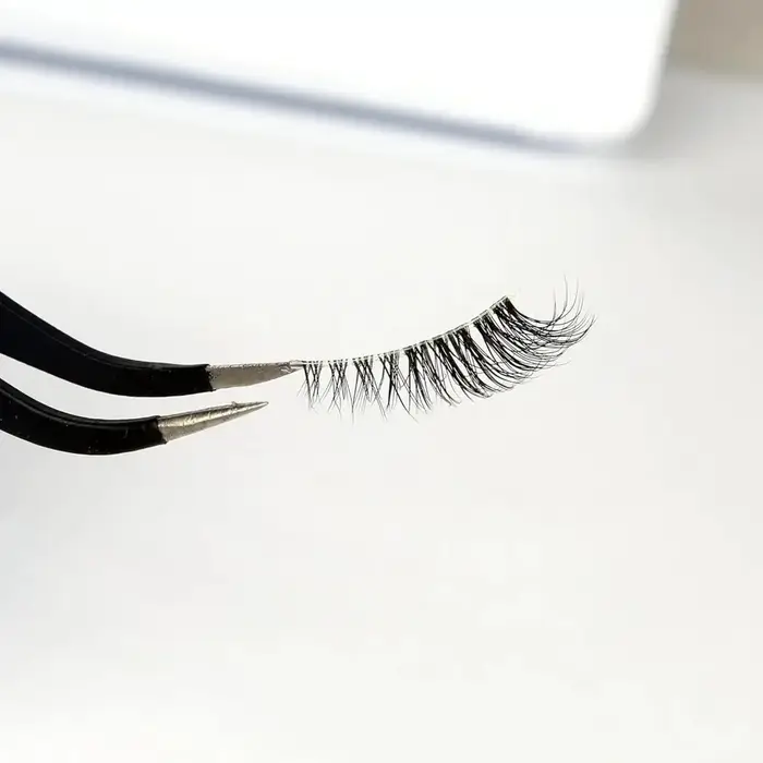 14 paires de faux cils transparents à bande transparente
