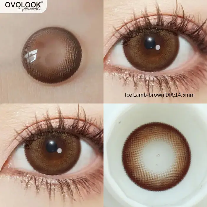 2 pièces/paire de lentilles de contact colorées brunes pour les yeux
