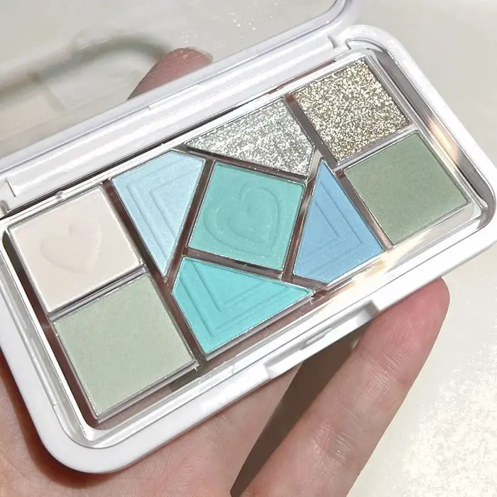 Nouveau 9 couleurs rose violet fard à paupières Palette haute brillance paillettes perle et mat pressé poudre