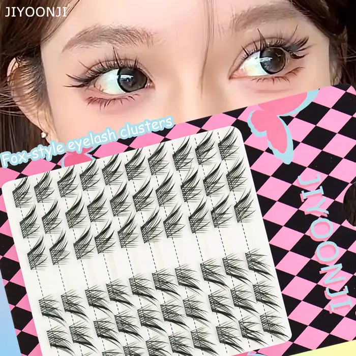60 bouquets de faux cils en grappe, style œil de renard, allongés et diagonaux, effet miroir, DIY se