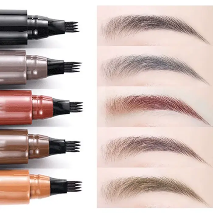 Stylo à sourcils étanche à 4 pointes fendues