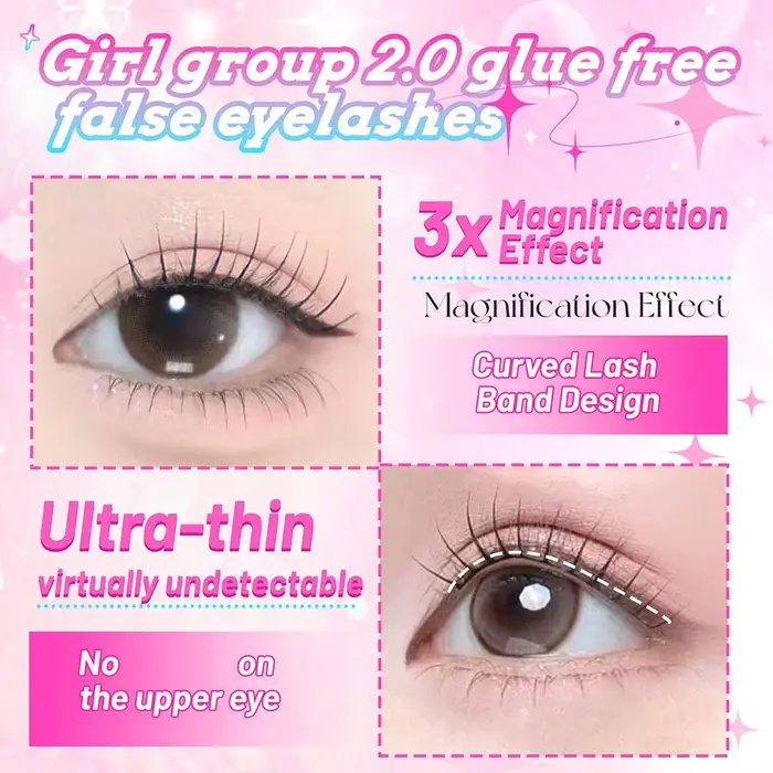 【Style K-pop 2.0】Faux cils autocollants - Pas de colle nécessaire