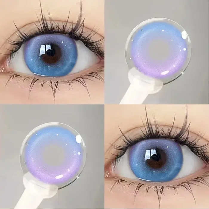 KSSEYE 2 pièces Cosplay Anime lentilles de Contact colorées pour les yeux élèves verts avec myopie