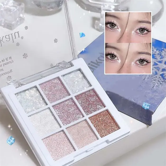 Palette de fards à paupières à paillettes de neige