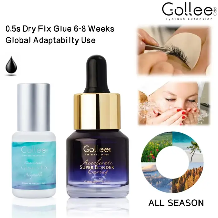 Gollee 0.5s sec global adaptabilité utiliser colle d'extension de cils étanche 6-8 semaines longue r