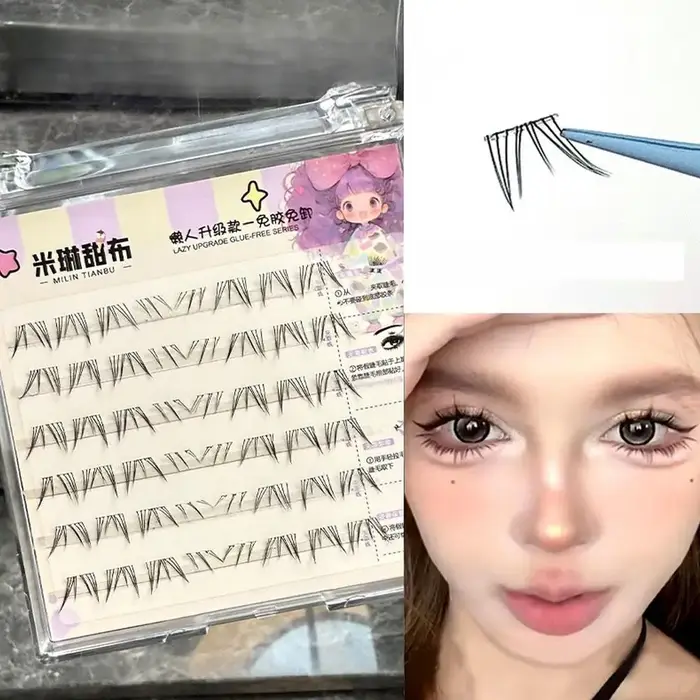 【Style K-pop 2.0】Faux cils autocollants - Pas de colle nécessaire