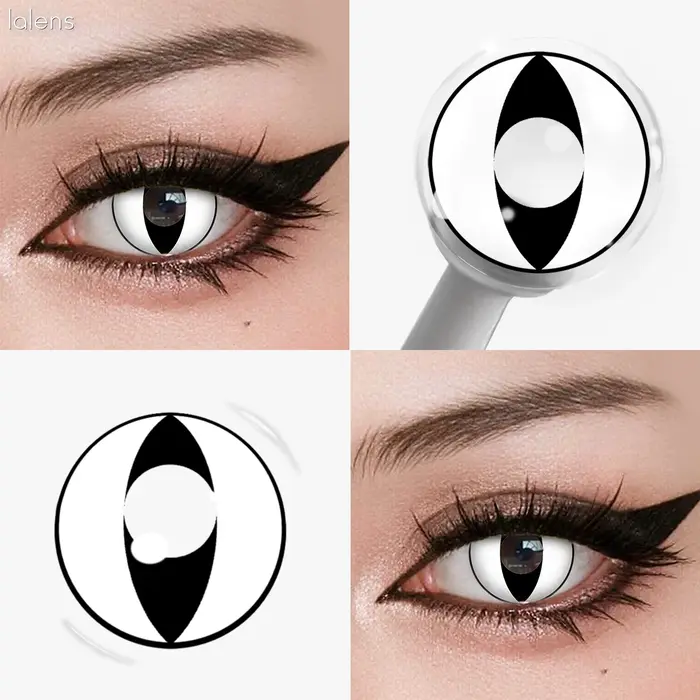 Lalens 1/2 paires de lentilles de contact colorées œil de chat 14,0 mm pour pupille petite, lentilles colorées pour cosplay d'anime, fêtes, jeux de rôle, beauté des yeux