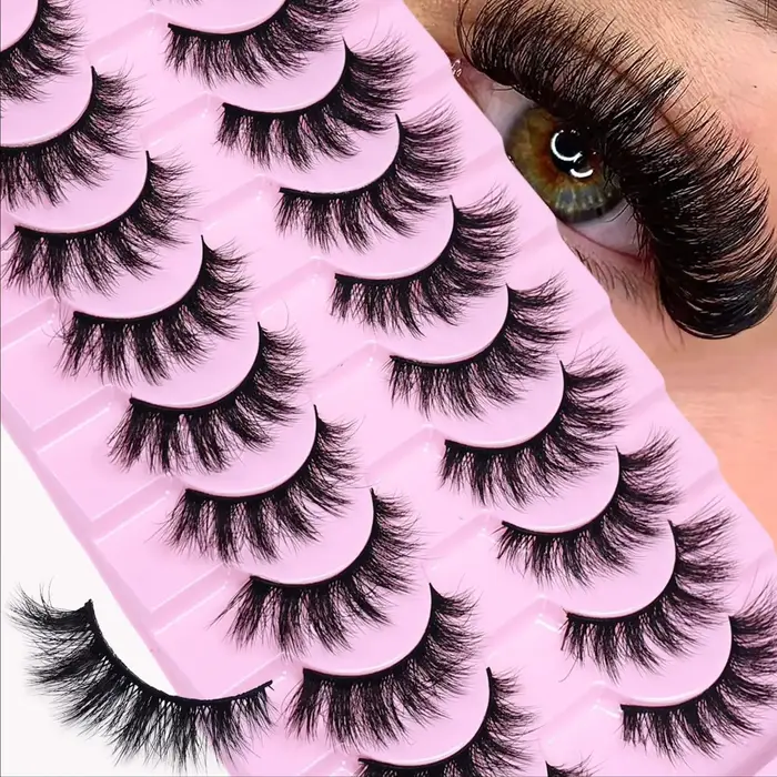 10 paires de faux cils volumineux et bouclés pour une transformation instantanée du maquillage des yeux