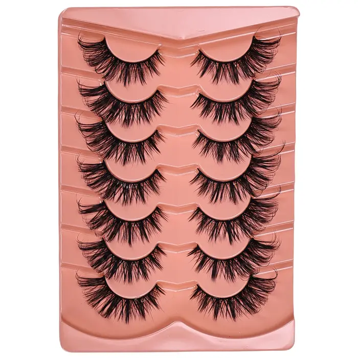 7 paires de faux cils 5D effet œil de chat