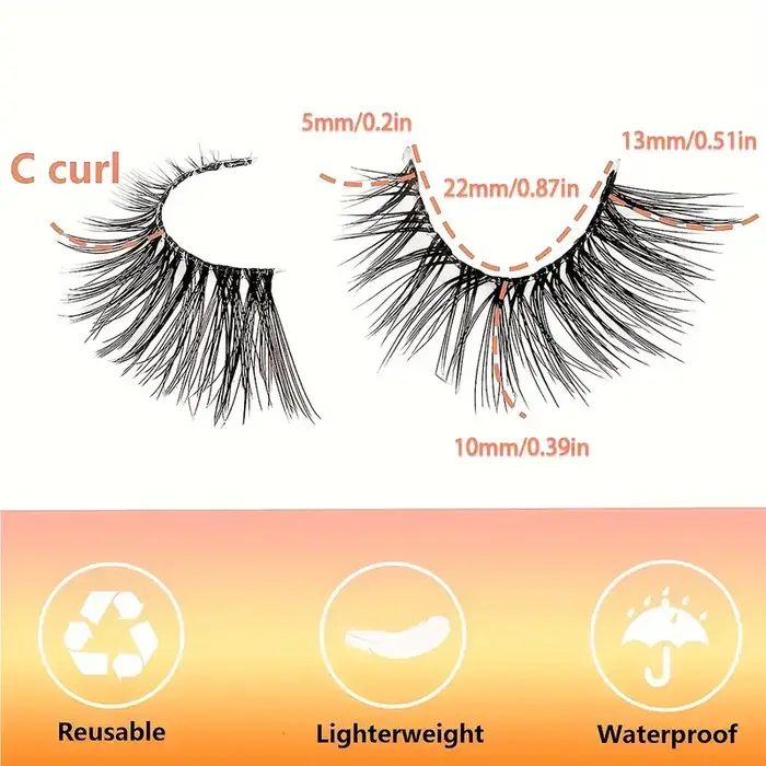 10 paires demi-cils aspect naturel vaporeux moelleux oeil de chat Look