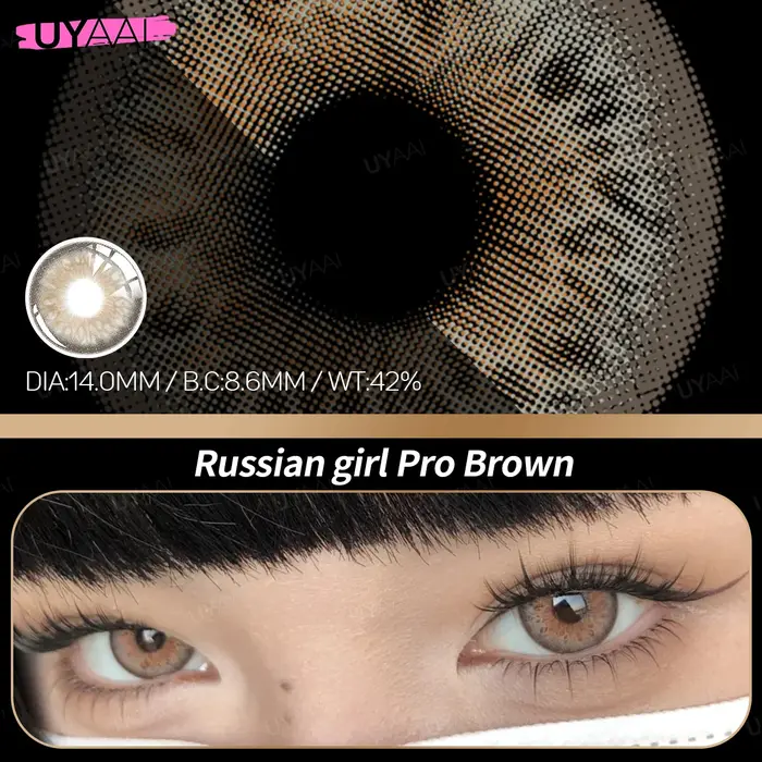UYAAI lentilles de Contact de couleur marron naturel grands yeux
