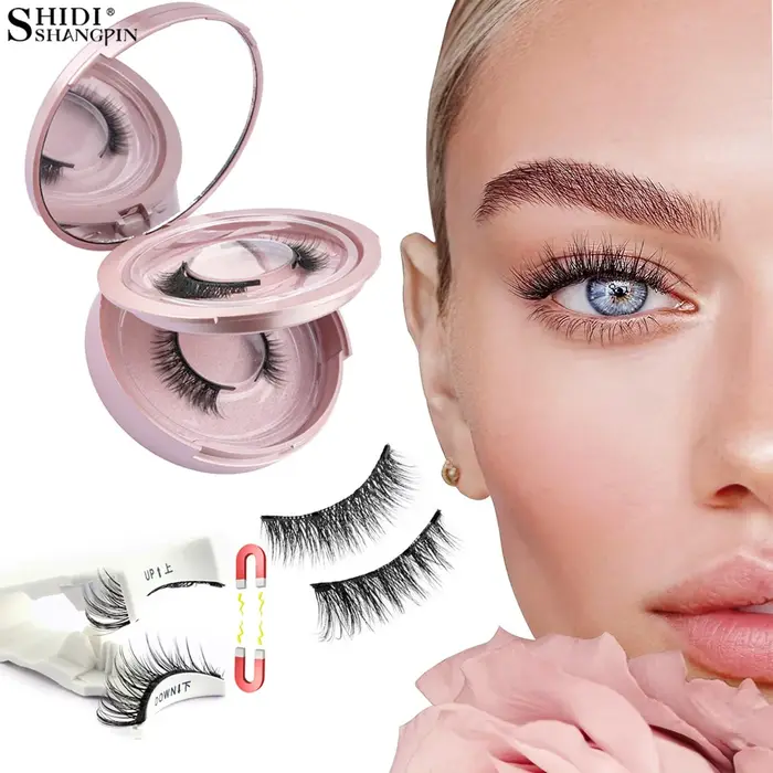 2 paires de faux cils magnétiques avec applicateur