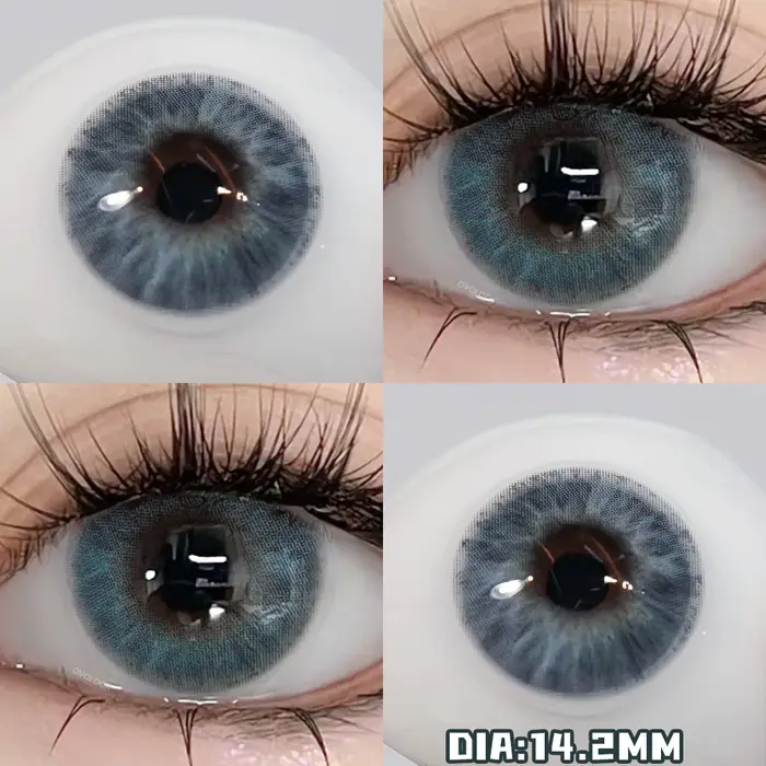 OVOLOOK-1Pair lentilles de couleur réelle myopie rose bleu lentilles de Contact lentilles de couleur