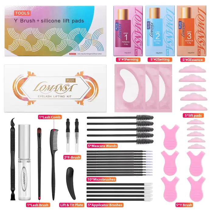 Lomansa – Kit de levage de cils, 8 à 12 Minutes, Lifting instantané, recourbe pour sourcils, Kit de