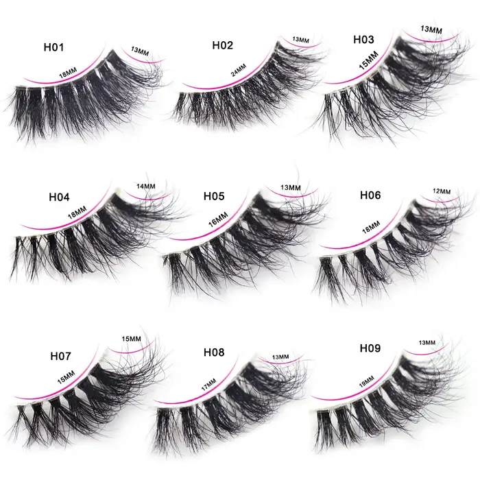Maquillage Demi-cils Naturels Volumineux 3D en Vison avec Bande Transparente