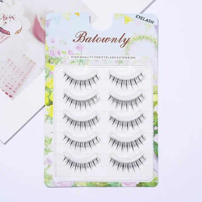 Faux-cils réutilisables, 5 paires, look naturel, faciles à appliquer
