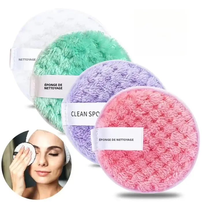 1 pièce Lingette démaquillante en microfibre lavable