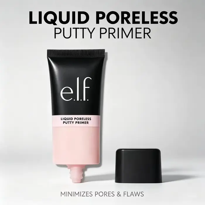 e.l.f. Base de maquillage liquide à texture crème, minimisant les pores, contrôle de l'excès de sébum, pour une peau impeccable.