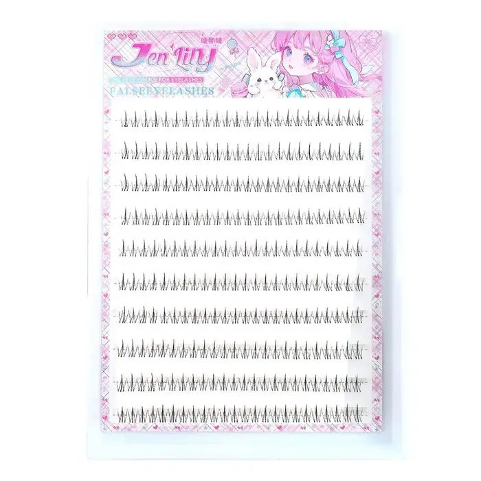 Cils inférieurs effet flamme, 10/24 rangées, aspect naturel, sans colle, cils inférieurs doucement r
