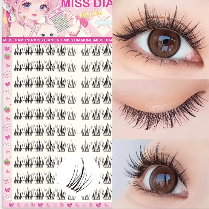 Faux cils sans colle – Application facile en 3 étapes, aspect naturel, parfaits pour les débutants a
