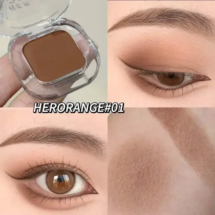 HERORANGE Palette de fards à paupières monochromes ombre à paupières mate fumé perle paillettes terr