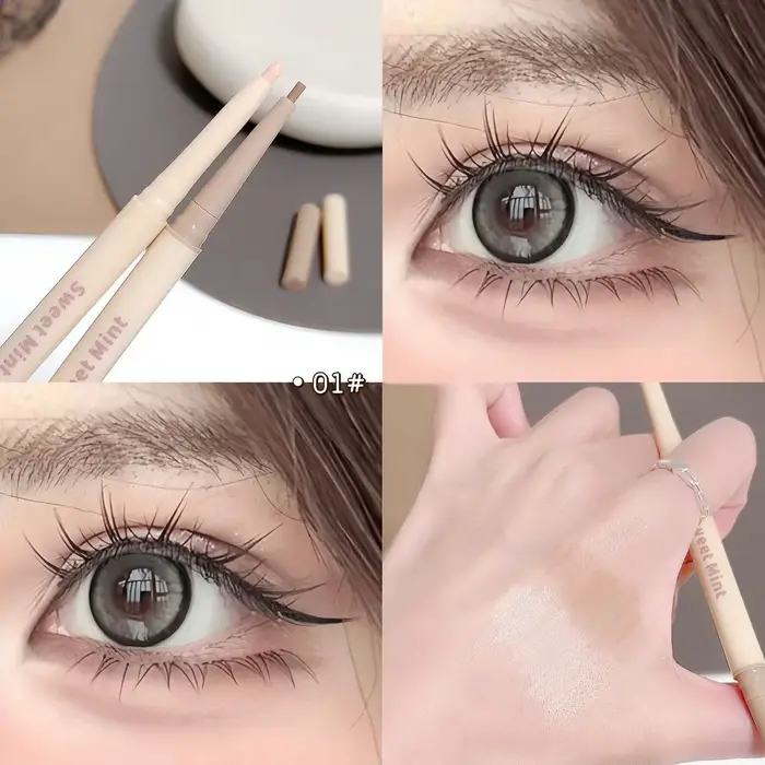 Crayon Eyeliner Double Pointe 2-en-1 : Illuminateur et Bronzer pour les Yeux, Imperméable et Longue 