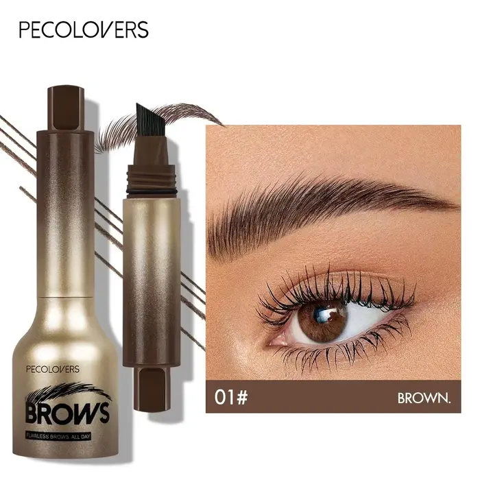 Stylo Gel à sourcils avec brosse coudée, séchage rapide, longue durée, mise en forme et remplissage 