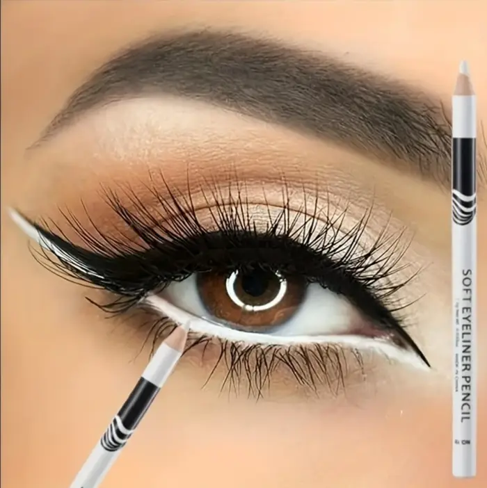 Stylo Eyeliner intérieur blanc avec tige en bois