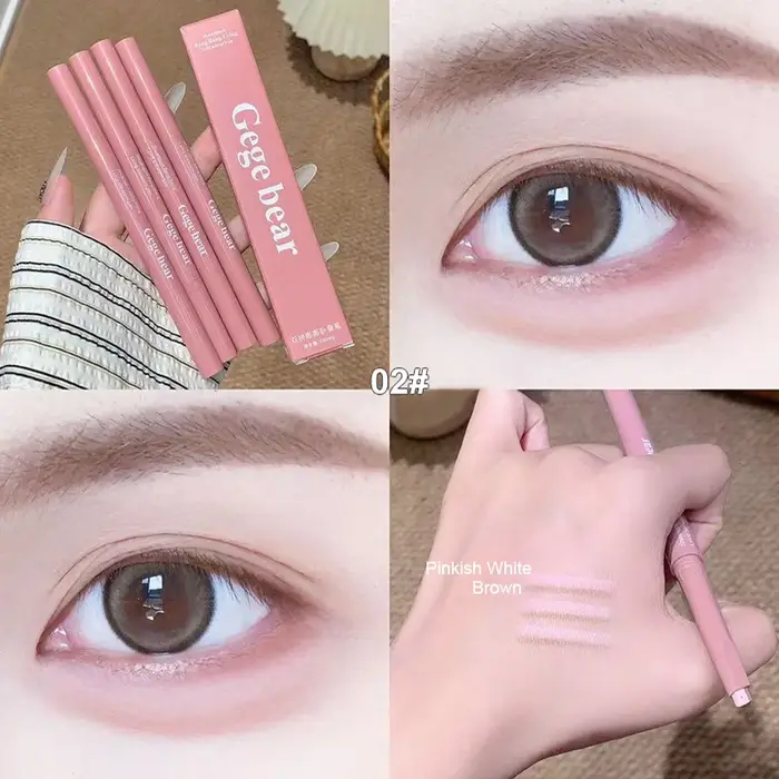 Crayon double embout 2-en-1 effet « Silkworm » : surligneur nude et contour des paupières inférieures