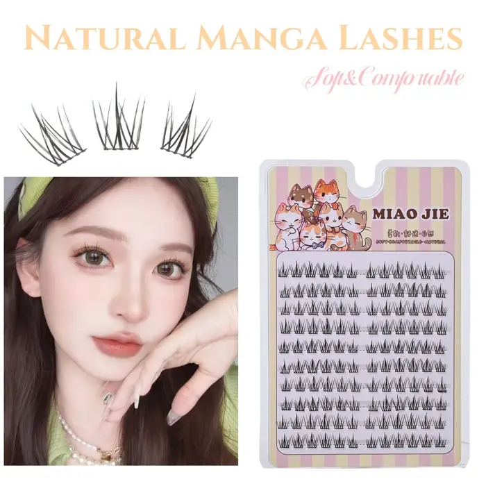 MIAOJIE tournesol faux cils noir naturel Manga