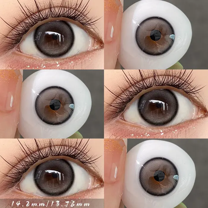 OVOLOOK - 1 paire (2 pièces) de lentilles de contact colorées intelligentes effet agrandissement des yeux