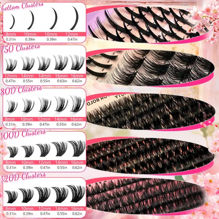 EIMNY 699PCS Cils en grappe Manga avec cinq designs