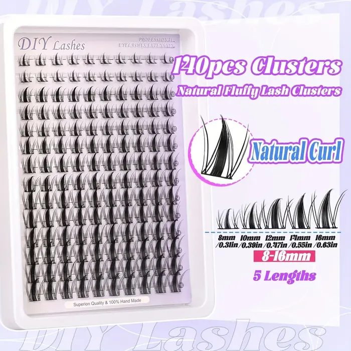140 bouquets d'extensions de cils super volumineuses à faire soi-même