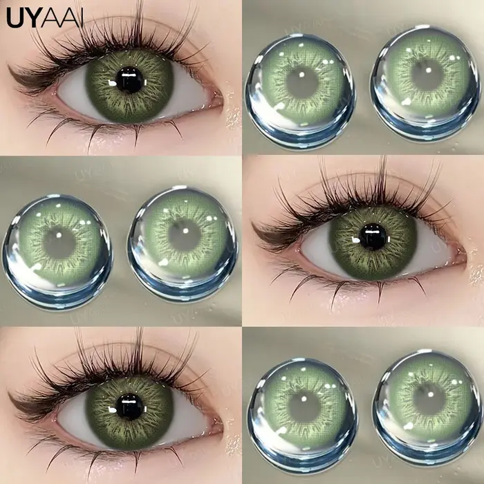 UYAAI 1 paire de contacts pour les yeux bleus élèves de couleur verte