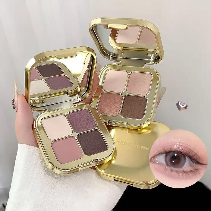 KAKASHOW 4 couleurs fard à paupières Palette mat miroitant nacré paillettes ombre