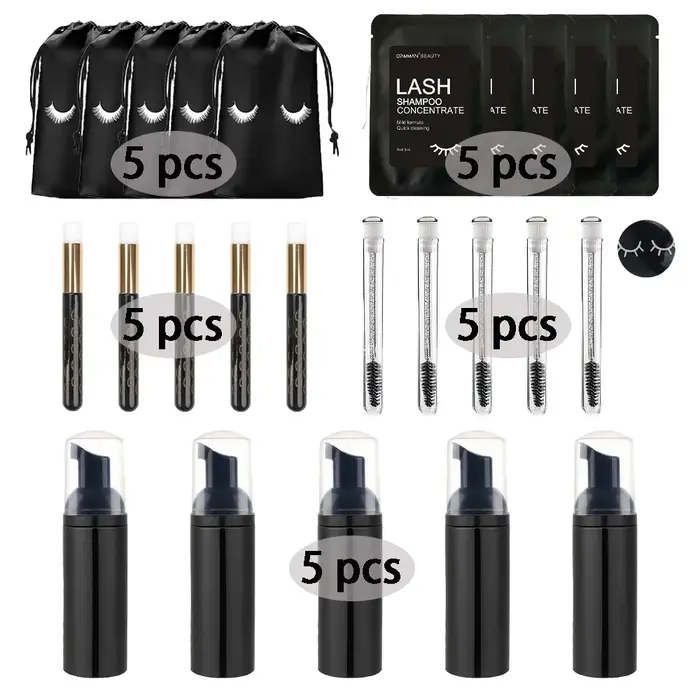 50/25 pièces dissolvant d'extension de cils avec ensemble de brosses à Mousse nettoyage des cils net