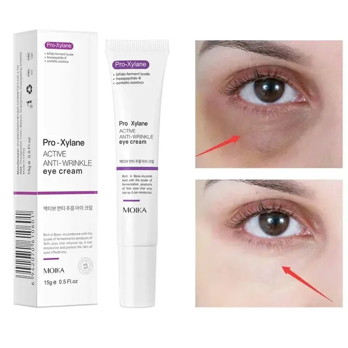 Crème instantanée pour l'élimination des poches oculaires