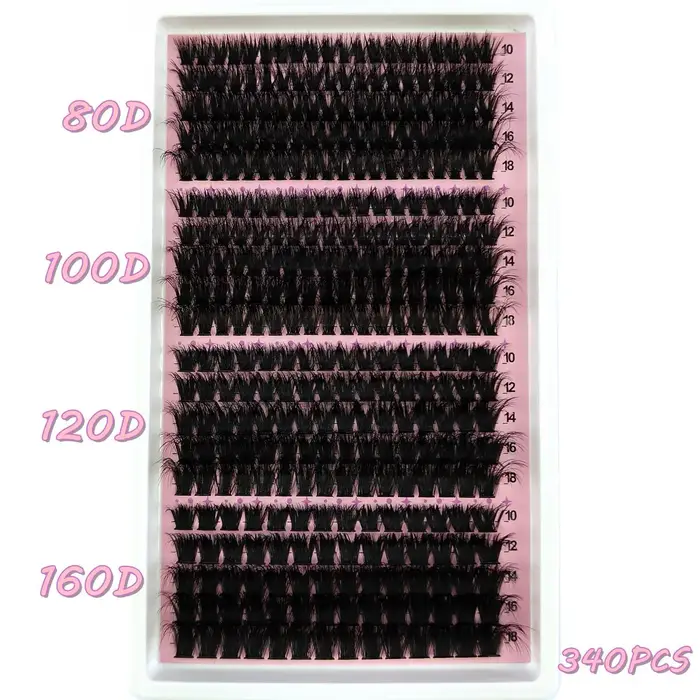 340/390 pièces 40D-160D mélange 5D moelleux cils individuels grappes Extensions faux