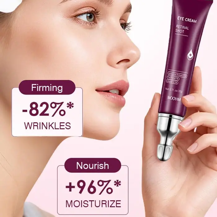 Crème Contour des Yeux Anti-Rides Instantanée : Estompe les Ridules, Raffermit et Atténue les Poches, Hydratante et Tonifiante