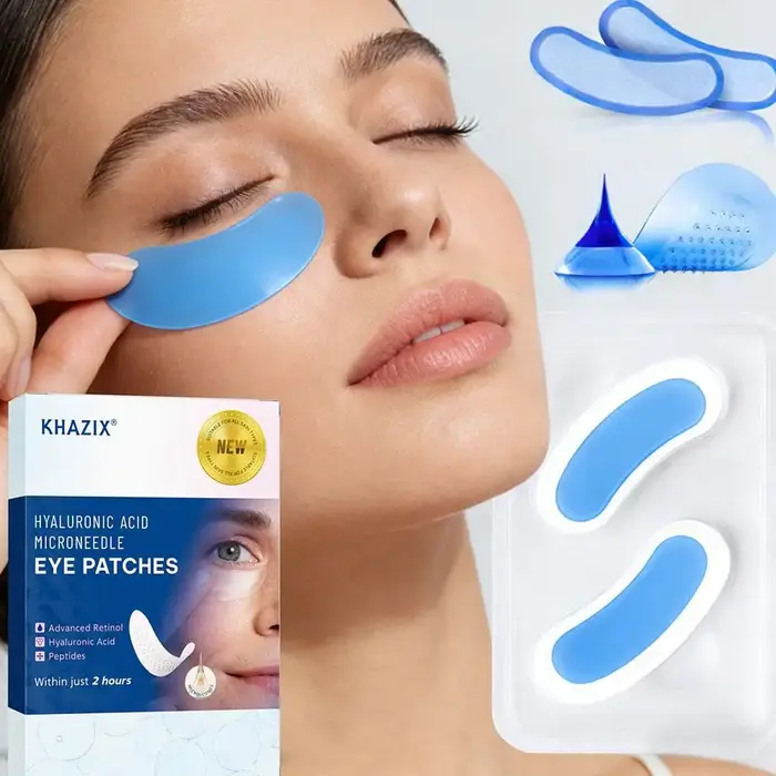Patchs pour les yeux à l'acide hyaluronique avec rétinol et peptides, hydratation intense, lissage de la texture sous les yeux, soin doux des yeux, 1 paire