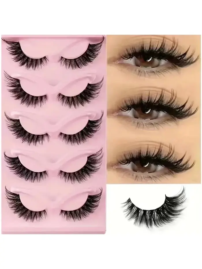 5 paires de faux cils dramatiques, longs et épais, vaporeux, pour spectacle sur scène, fête, Cosplay