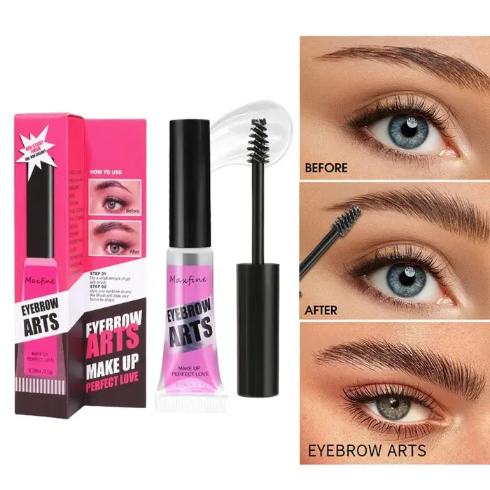 Mascara teinté pour sourcils imperméable longue durée, gel pour sourcils à brosse fine, maquillage naturel 3D pour sourcils effilés pour un style quotidien
