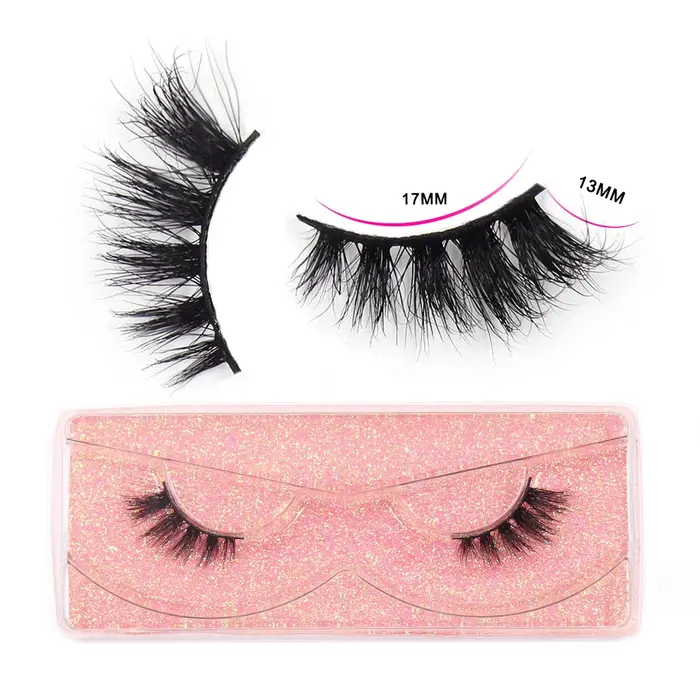 Maquillage Demi-cils Naturels Volumineux 3D en Vison avec Bande Transparente