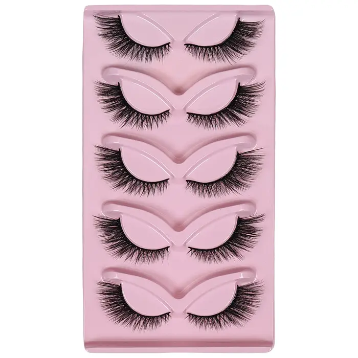 5 paires de cils oeil de chat faux