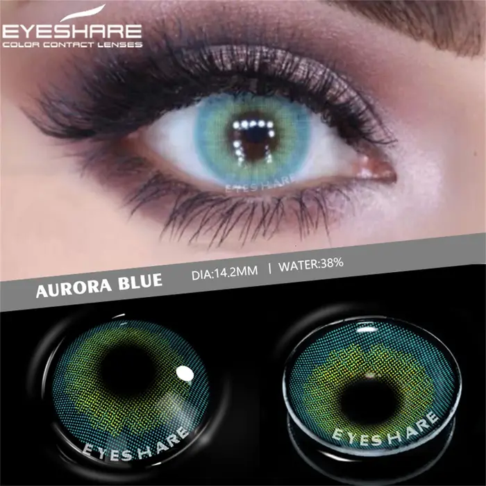 EYESHARE 2 pièces lentilles de Contact de couleur pour les yeux Aurora marron vert lentille de couleur beauté annuelle maquillage cosmétique gris yeux lentilles de Contact
