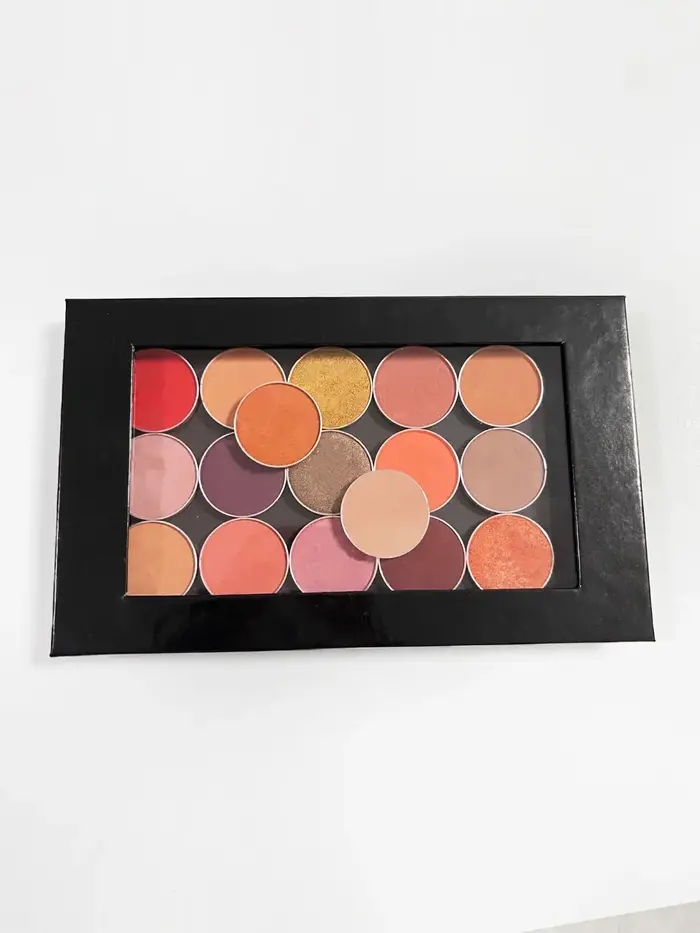 Palette de fards à barrage en carton africain magnétique noir plus profond avec fenêtre transparente